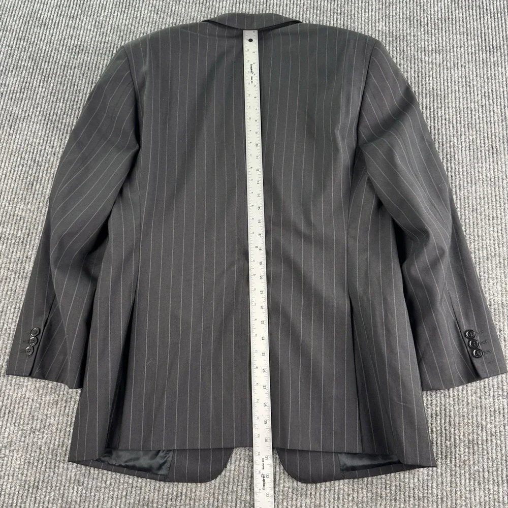 Giorgio Armani Collezioni Sport Coat 40R Gray Charcoal Striped Wool Italy Blazer